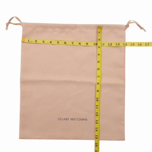 Stuart Weitzman Drawstring Dust Bag With Charm 14" x 15.5" Peach - Picture 6 of 6